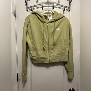Levi’s full‎ zip cropped hoodie sweatshirt jacket women’s small green logo